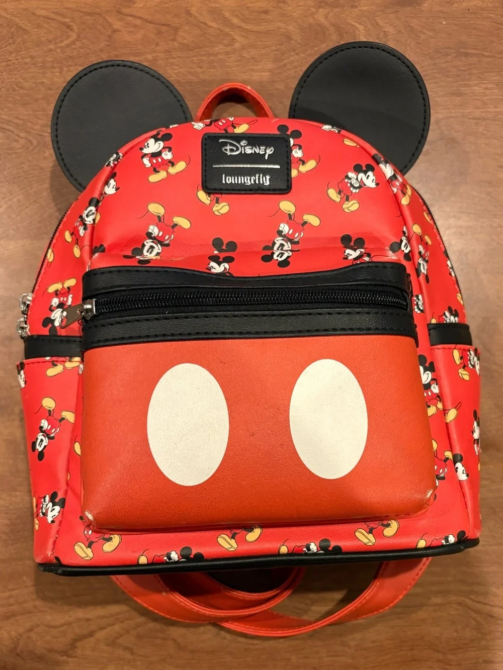 Loungefly Red Mickey Mouse Mini Backpack with Black Ears